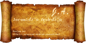 Jeremiás András névjegykártya