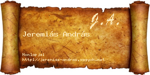 Jeremiás András névjegykártya