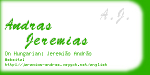 andras jeremias business card